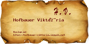 Hofbauer Viktória névjegykártya